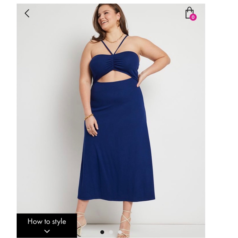 Eloquii Ribbed Dress with Halter Neck